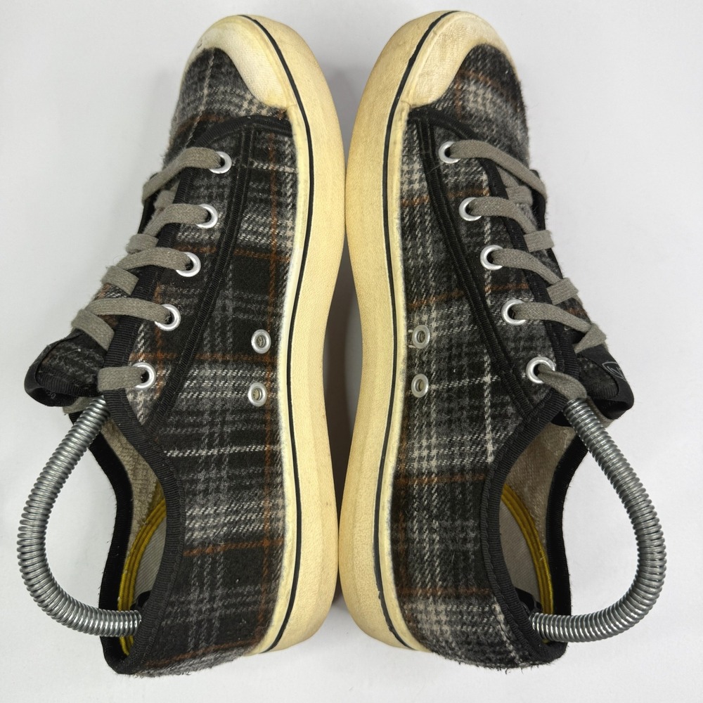 Keen Elsa Sneakers Womens 9.5 Black Gray Plaid Wool Blend Lace Up 1026804 - Picture 8 of 9
